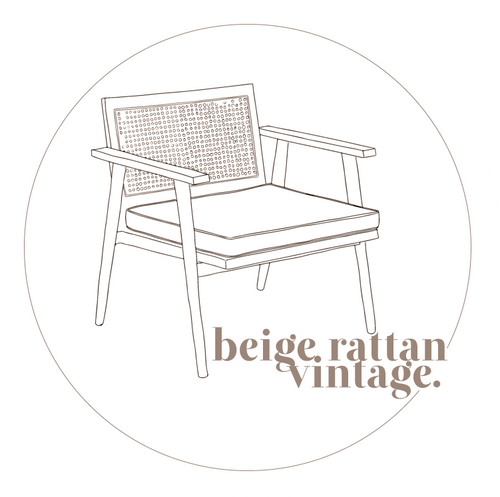 Beige Rattan Vintage
